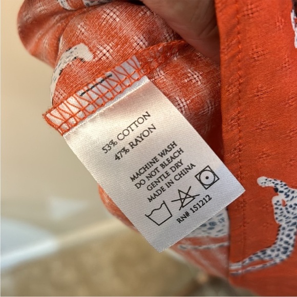 Orange Leopard Print Square Neck Top - Picture 4 of 4